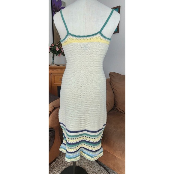 Universal Thread Women's XS Cream Striped Sweater Tank Knit Cotton Dress - Picture 5 of 7